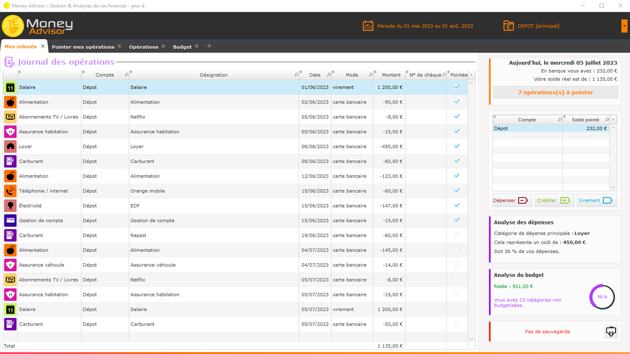 Money Advisor documentation screenshot